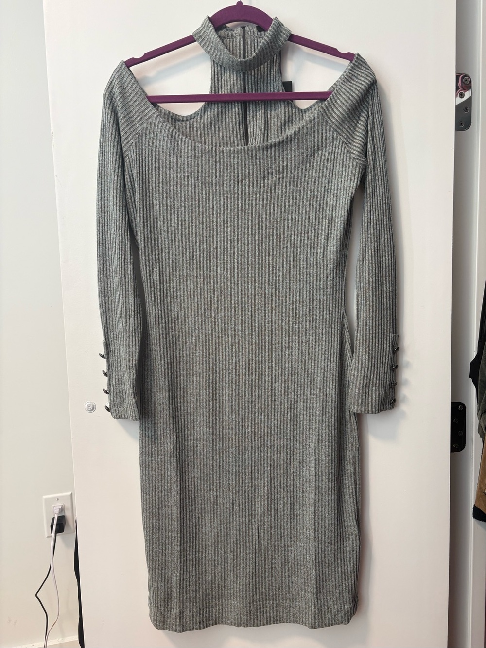 NWT - Off the Shoulder Ribbed Choker Dress